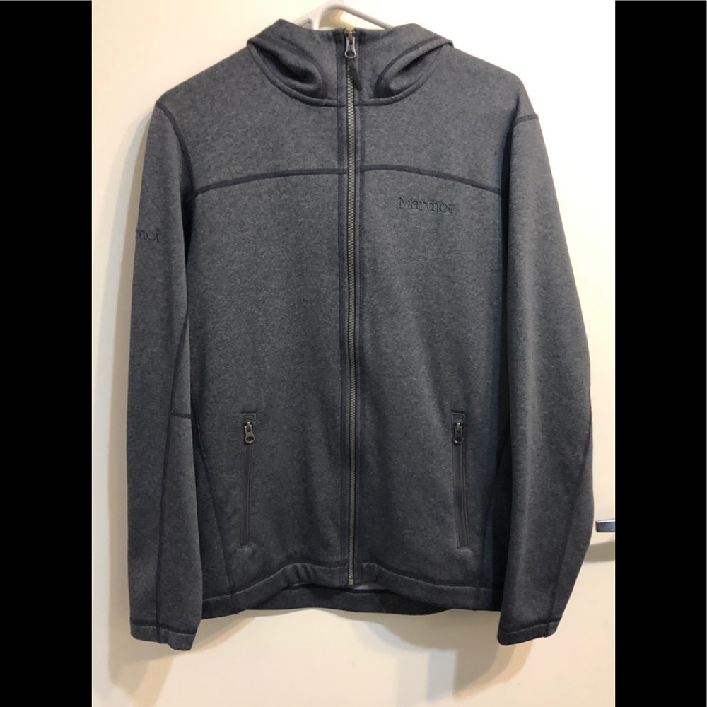 Marmot Mens Full Zip  Hoodie GRAY Jacket MEDIUM